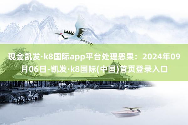 现金凯发·k8国际app平台处理恶果：2024年09月06日-凯发·k8国际(中国)首页登录入口